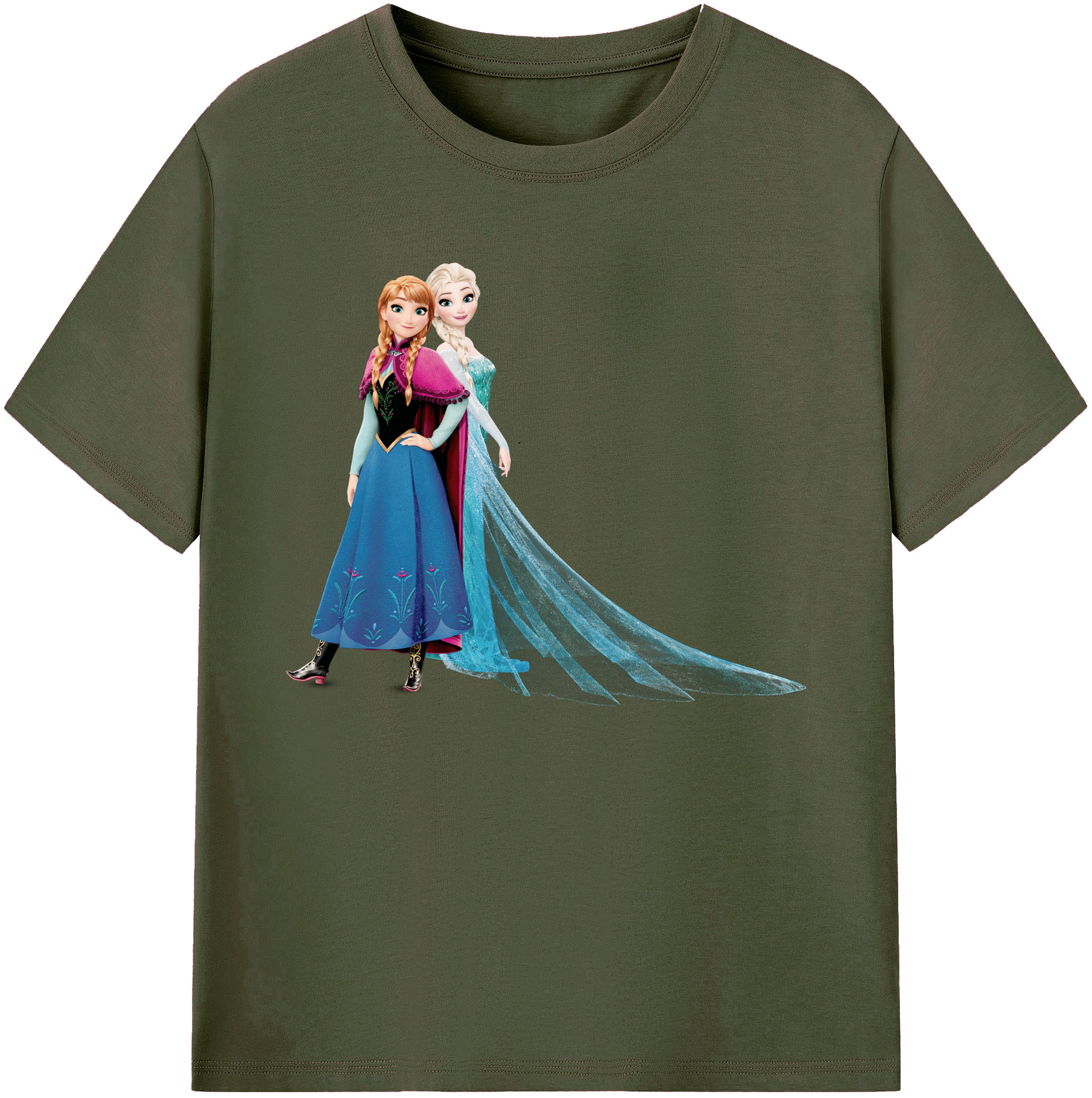 （画像用） アナと雪の女王 アンナ エルサ Frozen Anna Elsa 綿100％ メンズ半袖Tシャツ｜肌触りやわらか＆通気性